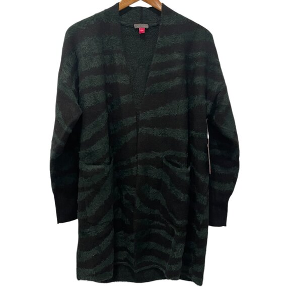 Vince Camuto Sweaters - VINCE CAMUTO Zebra Pattern Eyelash Open Front Cardigan